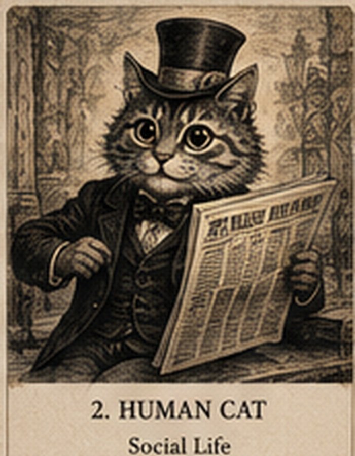 Original WAIN CAT human cat illustration
