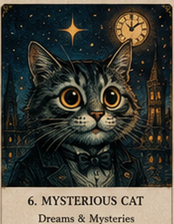 Original WAIN CAT mysterious cat illustration